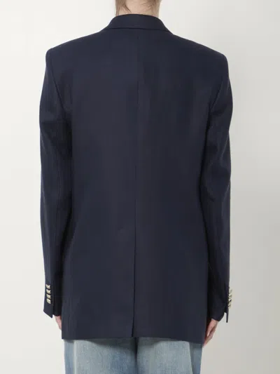 Tagliatore Double-breasted Linen Jacket In Multi