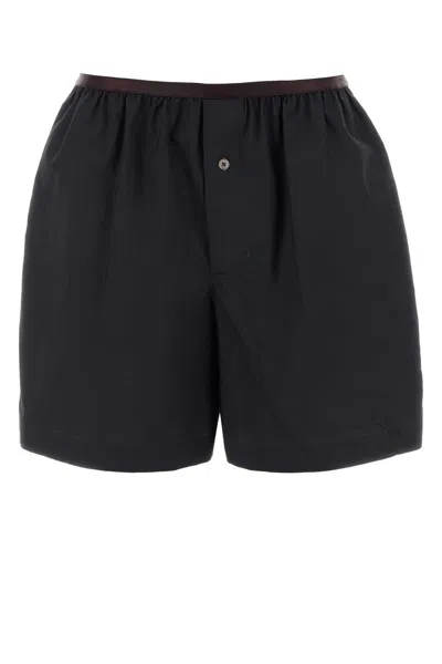 Lemaire Tailored Boxer Shorts Button Detail Pockets In Black