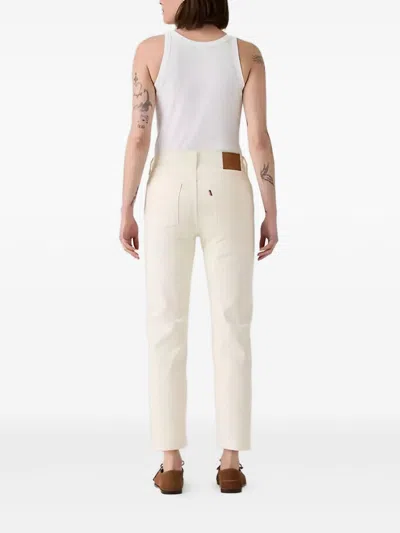 Levi's White Cotton Polyester Elastane Jeans In Brown