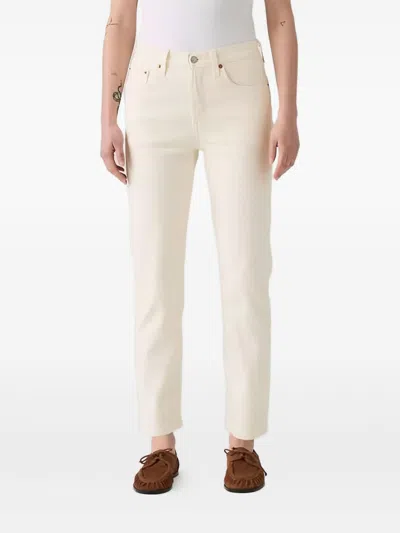 Levi's White Cotton Polyester Elastane Jeans In Brown