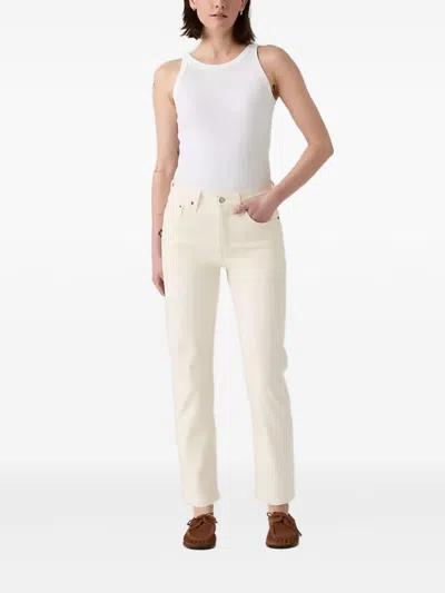 Levi's White Cotton Polyester Elastane Jeans In Brown