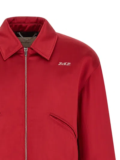 Second / Layer Aces Satin Club Puffer Jackets Red In Red