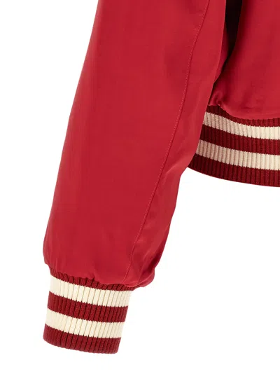 Second / Layer Aces Satin Club Puffer Jackets Red In Red