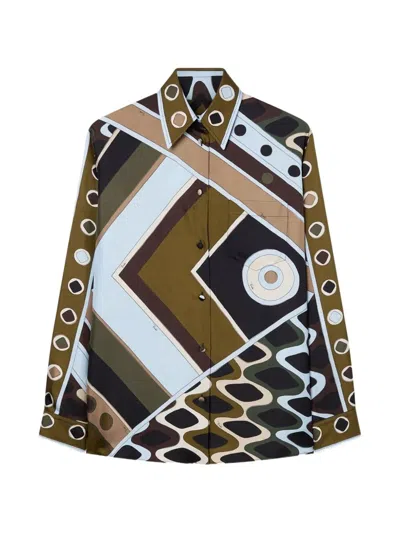 Pucci Silk Oversized Printed Shirt In Multi