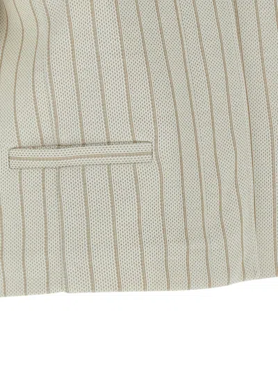 Max Mara Mxmangio Collared Striped Jacket Front Pockets