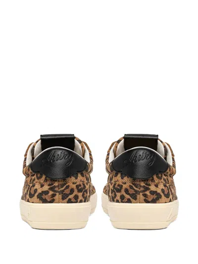 Autry Windscape Low Sneakers In Leopard And Black Suede In Animal Print