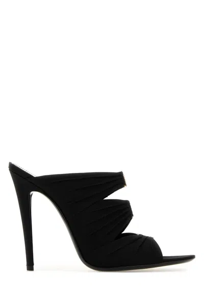 Saint Laurent Emilie 110 Crystal Embellished Satin Mules In Multi