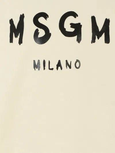 Msgm Sweatshirt With Logo In Brown