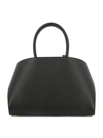 Ferragamo Medium Hug Leather Top Handle Bag In Black