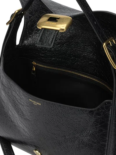 Balenciaga Womens Clicca Medium Shoulder Bag Adjustable In Black