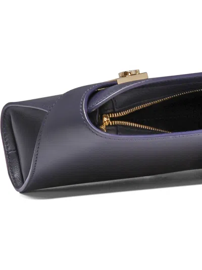 Ferragamo Structured Silhouette Top Handle Gold-tone Hardware In Blue