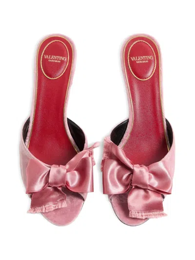 Valentino Garavani Marie A Velvet Slide Sandal 55mm Woman Pink 38