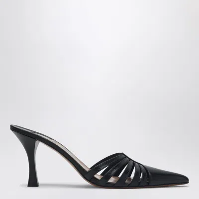 Paris Texas Black Leather Mule Nadia In Multi