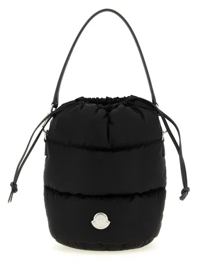 Moncler Caradoc Fabric Bucket Bag With Adjustable Strap In Black