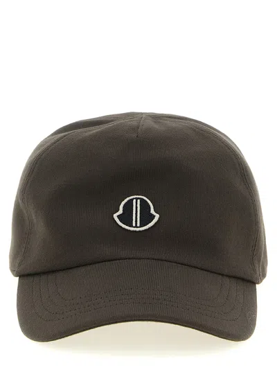 Rick Owens Brown Logo Solid Baseball Cap In Gray