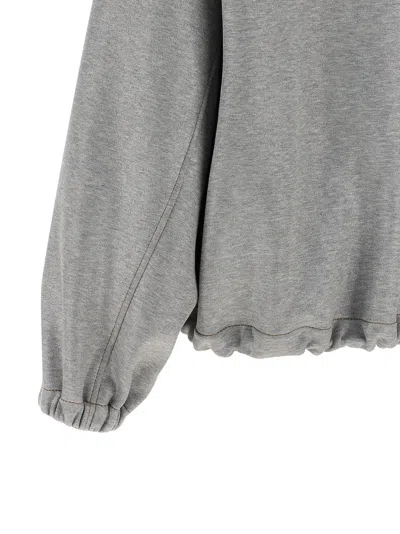 Brunello Cucinelli Shiny Zipper Pull Puffer Jackets Silver In Gray