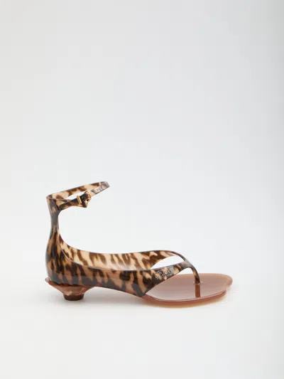 Chloé Jelly Flip-flop Sandals Tropical Print Shell Heel In Multi