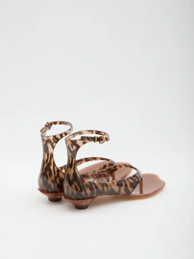 Chloé Jelly Flip-flop Sandals Tropical Print Shell Heel In Multi