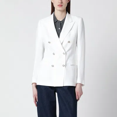 Tagliatore Tailored Jacket Notched Lapels Structured Shoulders In White