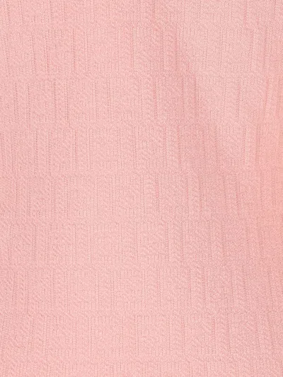 Fendi Women Cotton And Silk Blend Short Dress With All-over Ff Motif In Pink