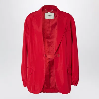 Fendi Single-breasted Buttoned Blazer In Red