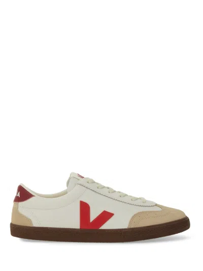 Veja Volley Panelled Leather Sneakers In White