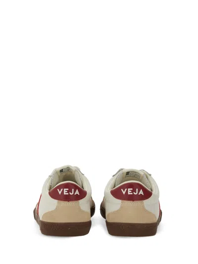 Veja Volley Panelled Leather Sneakers In White