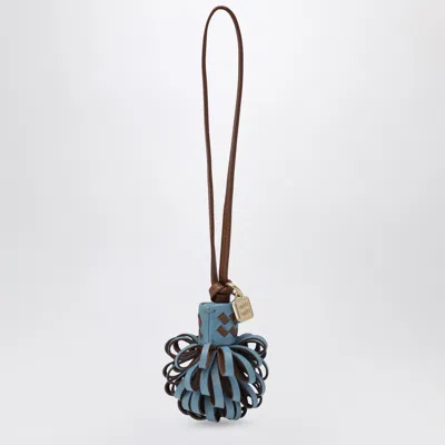 Miu Miu Loop Handle Keyring Metal Tag Design In Neutral