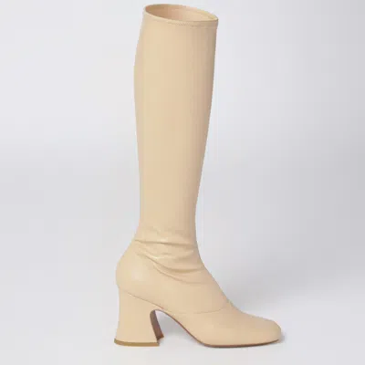 Chloé Chloe Women Cream Synthetic Leather Janis Boots In Neutral