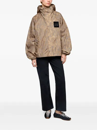 Ganni Recycled Polyamide Jacket In Multi