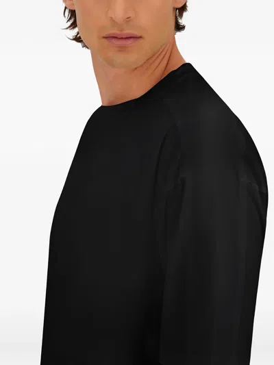 Herno Stretch-cotton Jersey T-shirt With Scuba Details In Black