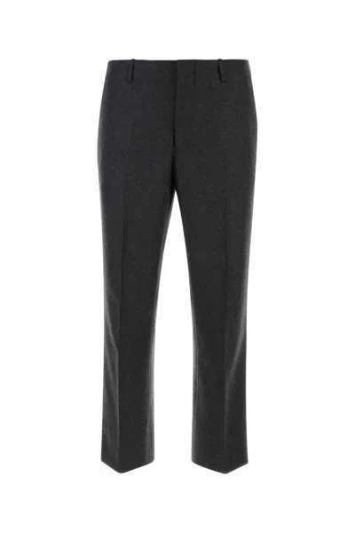 Prada Grey Wool Pant In Animal Print