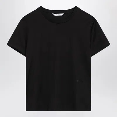Max Mara Black Cotton T-shirt In Black
