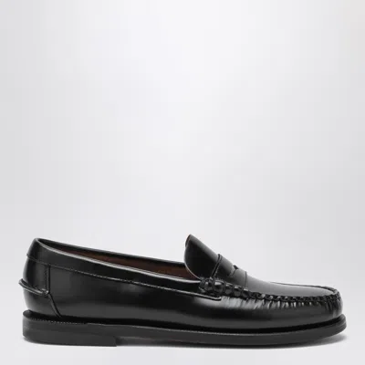 Sebago Classic Dan Almond-toe Full-grain Brushed Leather Loafers In Black