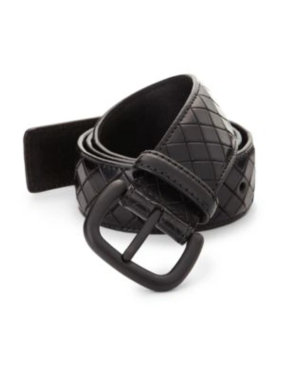 Shop Bottega Veneta Intrecciato Leather Belt In Na