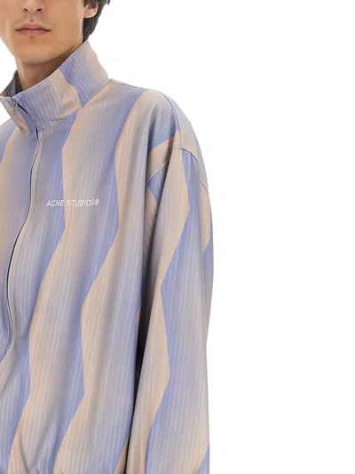 Acne Studios Zigzag Pattern Casual Jacket With Stand Collar