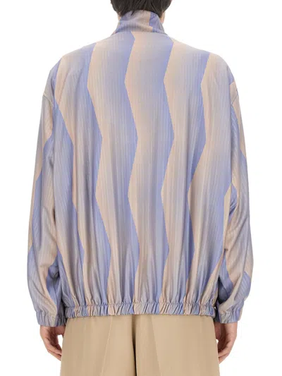 Acne Studios Zigzag Pattern Casual Jacket With Stand Collar