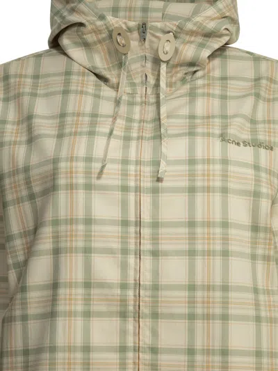 Acne Studios Green Organic Cotton Jacket In Multi
