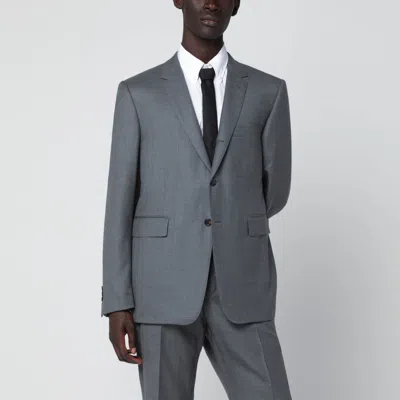 Thom Browne Grey Single-breasted Wool Jacket In Multi