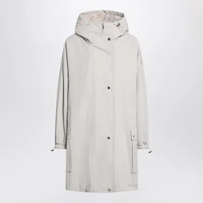 Max Mara Gail Hooded Zip-up Parka With Drawstrings In Gray