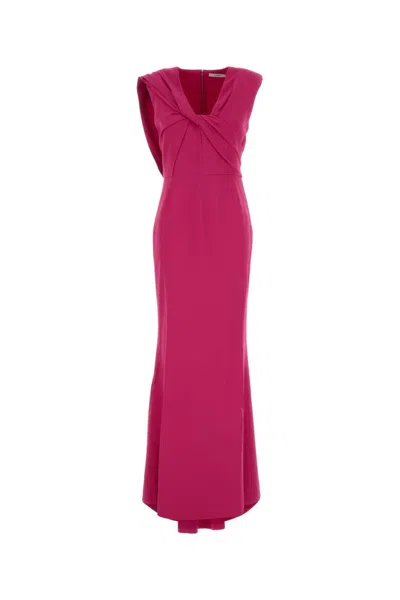 Givenchy Stretch Crepe Dress Fitted Waist Draped In Brown