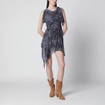 Isabel Marant Womens Faded Night Tylena Printed Ruffle-trim Silk Midi Dress In Multi