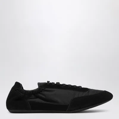 Prada Collapse Re-nylon And Suede Elasticized Sneakers In Black