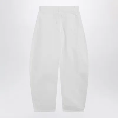 Alaïa Alaia Lowrise Rounded Jeans In White Denim In White