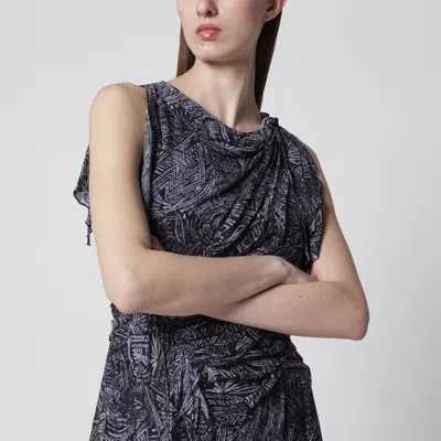 Isabel Marant Womens Faded Night Tylena Printed Ruffle-trim Silk Midi Dress In Multi