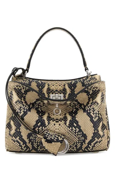 Balenciaga Medium Rodeo Python Print Leather Top Handle Bag