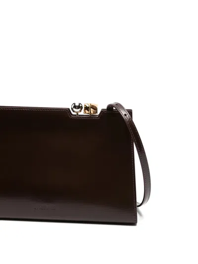 Jacquemus Rectangular Clutch Bag Detachable Strap Handle In Burgundy