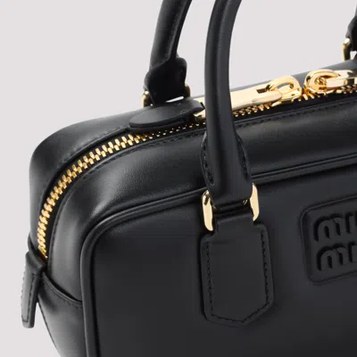 Miu Miu Smooth Shoulder Bag Adjustable Strap In Black