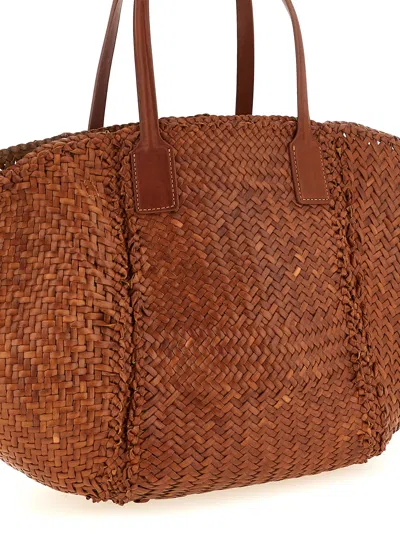 Dragon Diffusion Teresa Rectangular Tote Bag Dual Handles In Brown