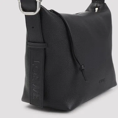 Loewe Loop Full-grain Leather Messenger Bag In Black